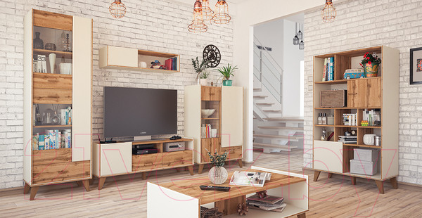 Изображение товара Тумба Мебель-Неман Сканди МН-036-01 (дуб вотан/белый)