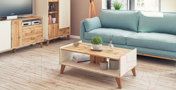 Изображение товара Тумба Мебель-Неман Сканди МН-036-01 (дуб вотан/белый)