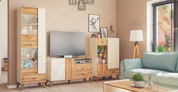 Изображение товара Тумба Мебель-Неман Сканди МН-036-03 (дуб вотан/белый)