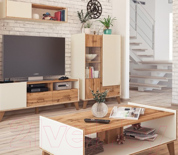 Изображение товара Журнальный столик Мебель-Неман Сканди МН-036-06 (дуб вотан/белый)