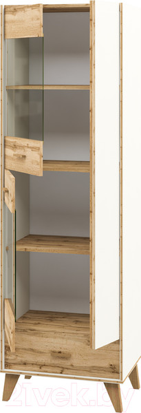 Изображение товара Шкаф с витриной Мебель-Неман Сканди МН-036-10 (дуб вотан/белый)