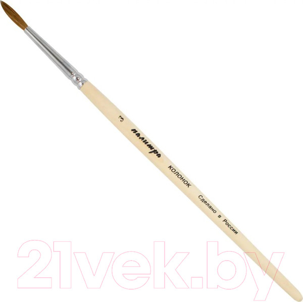 Изображение товара Кисть для рисования ПАЛИТРА Колонок круглая 3 / пЖК1-03.00Б