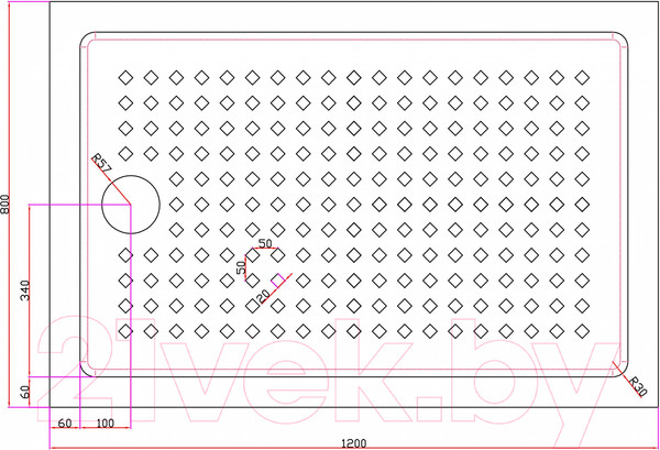 Изображение товара Душевой поддон Cezares TRAY-A-AH-120/80-15-W0