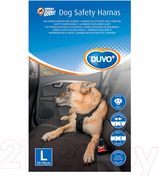 Изображение товара Ремень безопасности для собак Duvo Plus 121005/DV (L, черный)