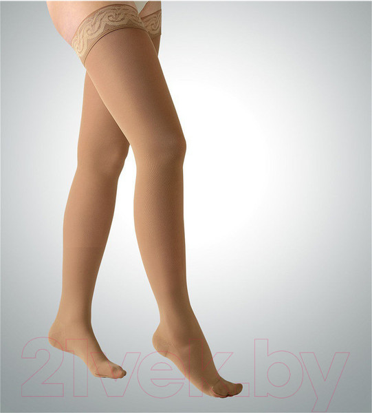 Изображение товара Чулки компрессионные Aries Avicenum 360 с кружевом и закрытым носком / 8001 (XL, long)