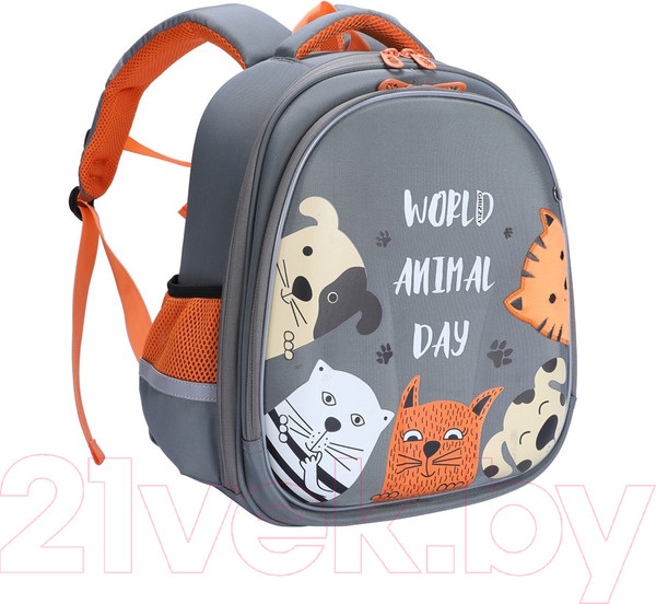 Изображение товара Школьный рюкзак Grizzly RAz-086-14/610734 (серый)