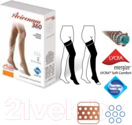 Изображение товара Чулки компрессионные Aries Avicenum 360 с резинкой и закрытым носком / 9999 (M, Normal)