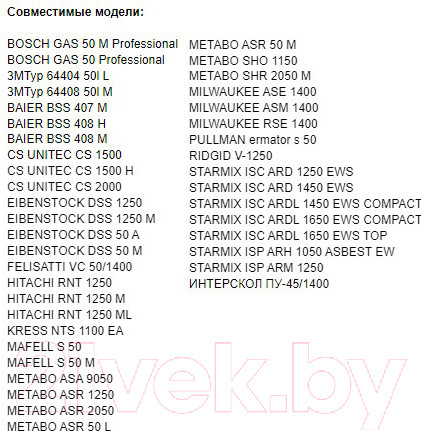 Изображение товара Комплект пылесборников для пылесоса Gepard GP90008-115 (5шт)
