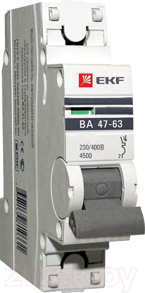 Изображение товара Выключатель автоматический EKF ВА 47-63 1P 5А (C) 4.5kA PROxima / mcb4763-1-05C-pro
