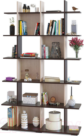 Изображение товара Стеллаж Сокол-Мебель СТ-6 (венге/беленый дуб)