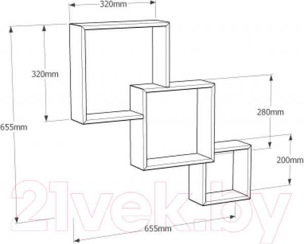 Изображение товара Полка-ячейка Domax FIS 1 / 67313 (сонома OAK)