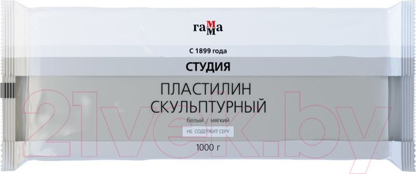 Изображение товара Пластилин скульптурный ГАММА Студия 2.80.Е100.004.1 (1кг, белый, мягкий)