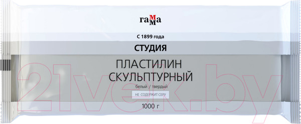 Изображение товара Пластилин скульптурный ГАММА Студия / 2.80.Е100.003.1 (1кг, белый, твердый)
