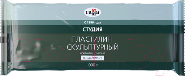 Изображение товара Пластилин скульптурный ГАММА Студия 2.80.Е100.004 (1кг, оливковый, мягкий)