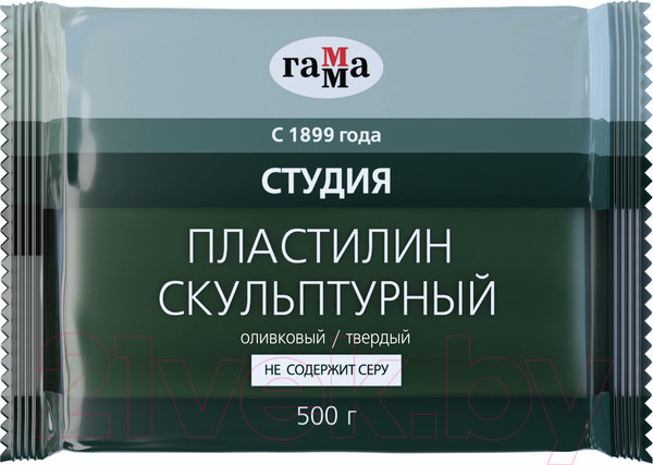 Изображение товара Пластилин скульптурный ГАММА Студия 2.80.Е050.003 (500г, оливковый, твердый)