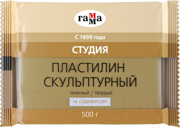 Изображение товара Пластилин скульптурный ГАММА Студия 2.80.Е050.001 (500г, телесный, твердый)