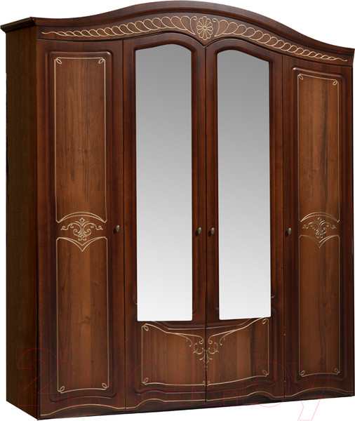 Изображение товара Шкаф ФорестДекоГрупп Луиза 4-х створчатый (орех)