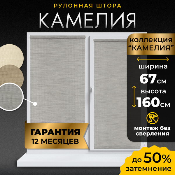 Изображение товара Рулонная штора Lm Decor Камелия LM 49-04 67x160 (темно-серый)
