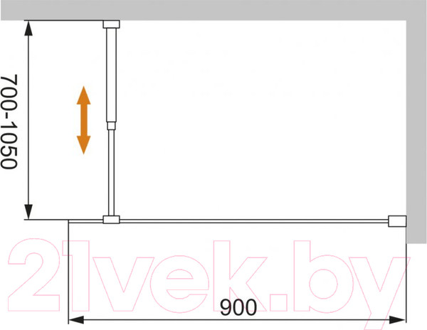Изображение товара Душевая стенка Cezares LIBERTA-L-1-90-C-Cr