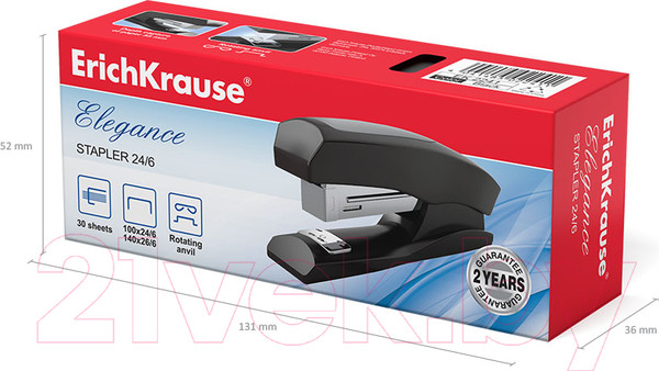 Изображение товара Степлер Erich Krause Elegance Half-Strip / 2241