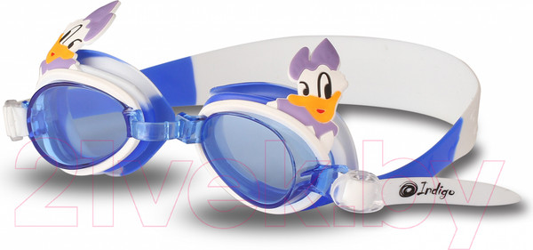 Изображение товара Очки для плавания Indigo Sport Уточка / 1753 G (белый/голубой)