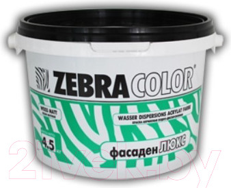 Изображение товара Краска Zebracolor Фасаден Люкс (4.5кг, белый)