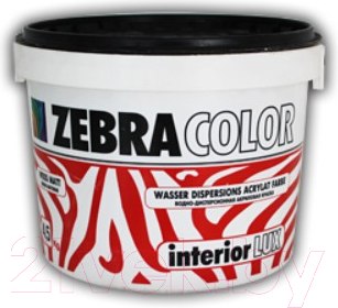 Изображение товара Краска Zebracolor Интерьер Люкс (15кг, белый)