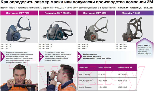 Изображение товара Защитная маска 3M 6800 без фильтра (UU010654463)