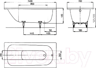 Изображение товара Ванна стальная Kaldewei Saniform Plus 360-1 140x70