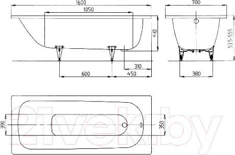 Изображение товара Ванна стальная Kaldewei Saniform Plus 362-1 160x70