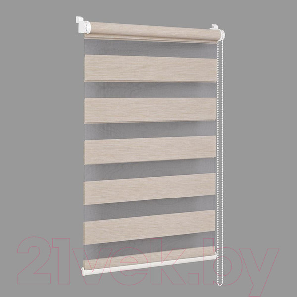 Изображение товара Рулонная штора Delfa Сантайм День-Ночь Натур МКД DN-4302 (68x215, шампань)