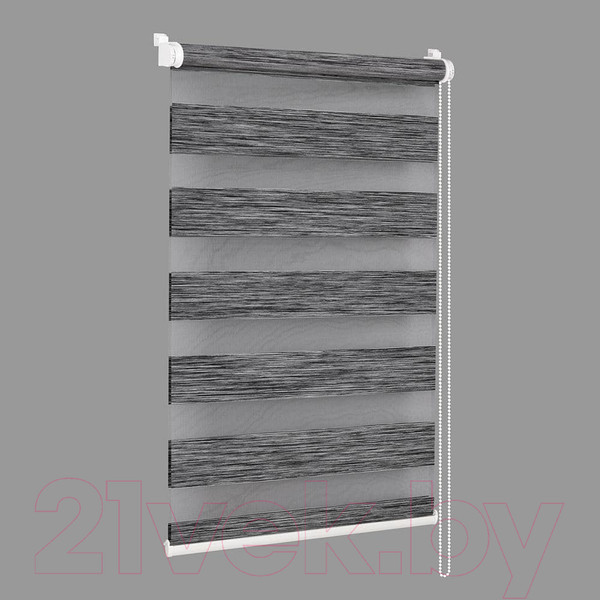 Изображение товара Рулонная штора Delfa Сантайм День-Ночь Натур МКД DN-4306 (48x160, графит)