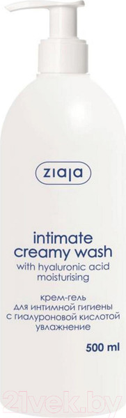 Изображение товара Гель для интимной гигиены Ziaja с гиалуроновой кислотой (500мл)