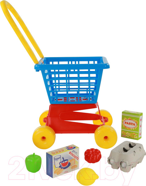 Изображение товара Тележка игрушечная Полесье Supermarket №1 с набором продуктов / 67890
