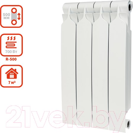 Изображение товара Радиатор биметаллический BiLux Plus R500 (4 cекции)