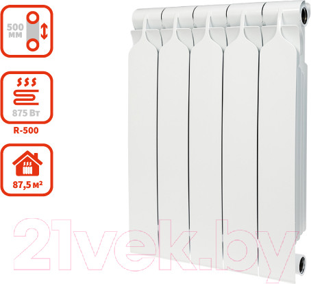Изображение товара Радиатор биметаллический BiLux Plus R500 (5 cекций)