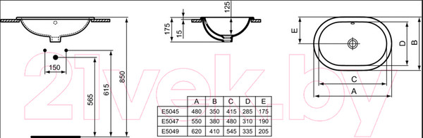 Изображение товара Умывальник Ideal Standard Connect E504501