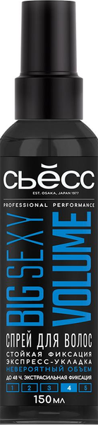 Изображение товара Спрей для укладки волос Сьёсс Big Sexy Volume невероятный объем экстрасильная фиксация (150мл)