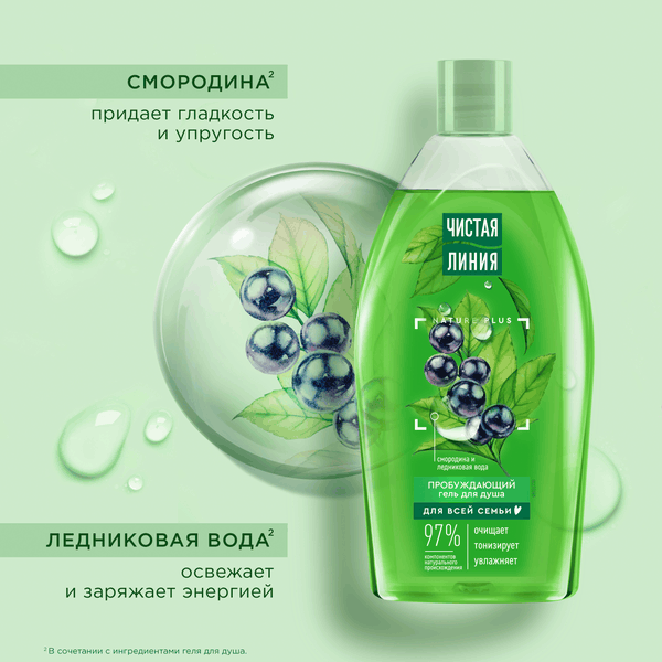 Изображение товара Гель для душа Чистая Линия Пробуждающий (750мл)