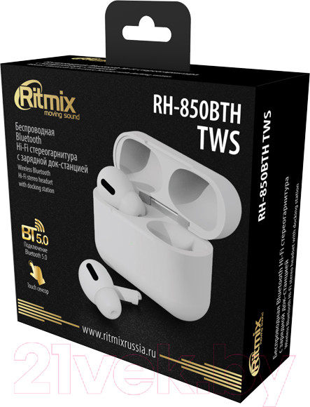 Изображение товара Беспроводные наушники Ritmix RH-850BTH TWS (белый)