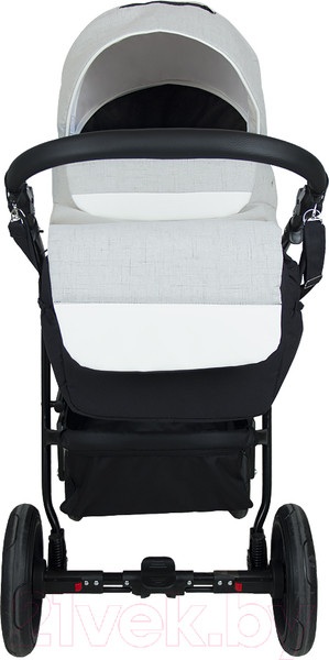 Изображение товара Детская универсальная коляска Alis Alvaro F 3 в 1 (Al 04, темно-серый/светло-серый/белая кожа)