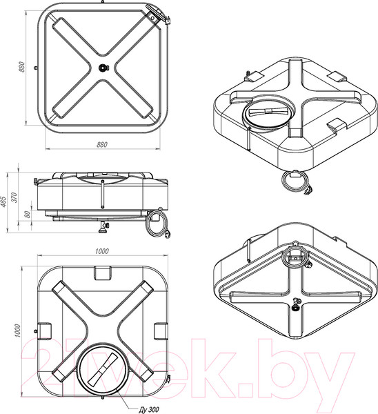 Изображение товара Бак для дачного душа Rostok С подогревом (250л)