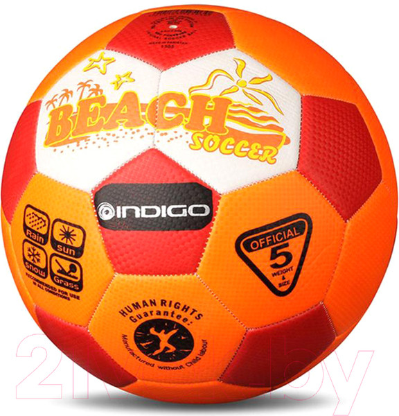 Изображение товара Футбольный мяч Indigo Sport Beach / 1198 (оранжевый/красный)