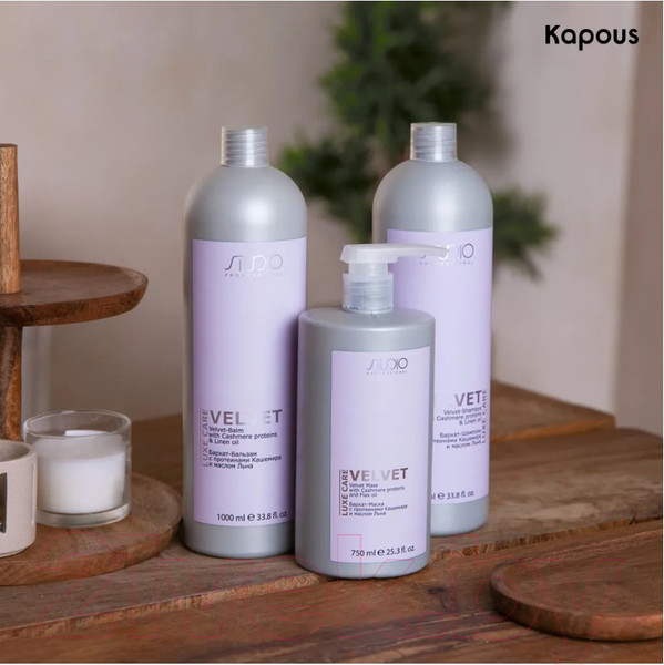 Изображение товара Бальзам для волос Kapous Professional Luxe Care Velvet протеины кашемира и масло льна (1л)