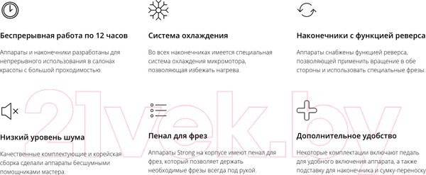 Изображение товара Аппарат для маникюра STRONG 210/120 (без педали в сумке)