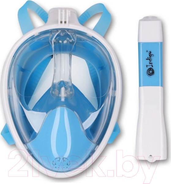 Изображение товара Маска для плавания Indigo Sport Crab / IN061 (L-XL, синий/белый)