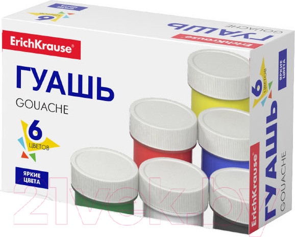 Изображение товара Гуашь Erich Krause Basic / 50543 (6цв)