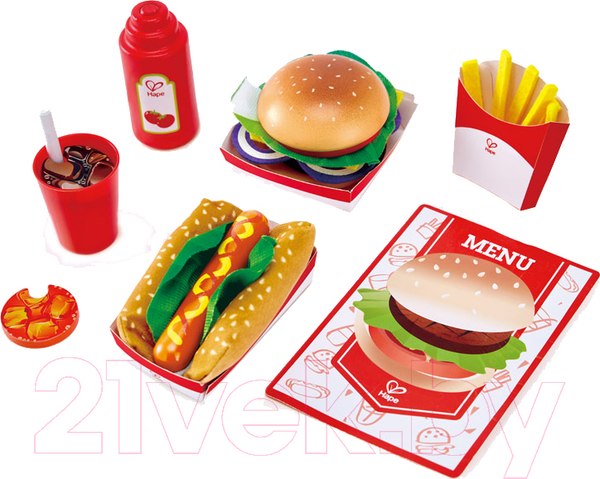 Изображение товара Набор игрушечных продуктов Hape Fast Food / E3160-HP
