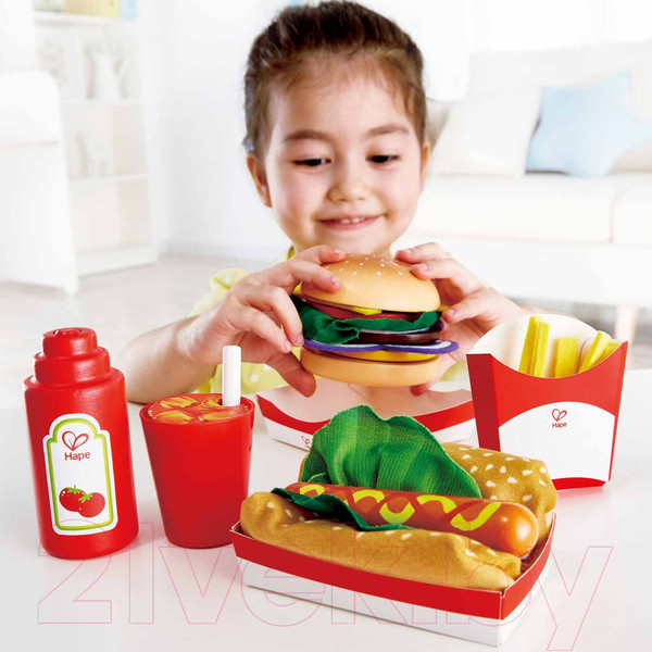 Изображение товара Набор игрушечных продуктов Hape Fast Food / E3160-HP
