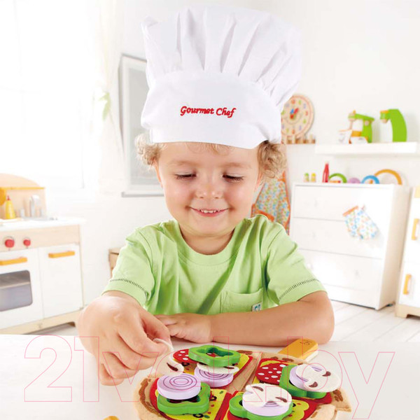 Изображение товара Набор игрушечной посуды Hape Домашняя пицца / E3129-HP